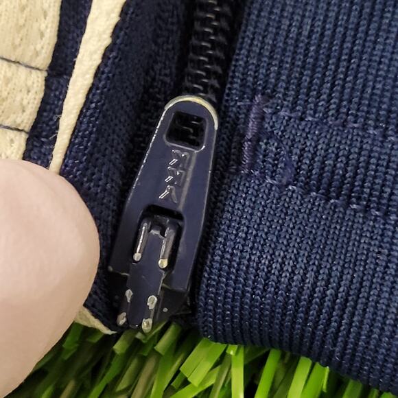 ADIDAS Track Pants M/L Blue White Trim Polyester Clima-Cool - Picture 9 of 16